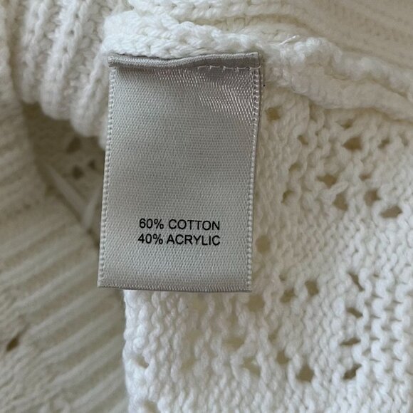 Joie White Knit Sweater Vest Medium Open Knit Back New With Tags - Picture 9 of 10